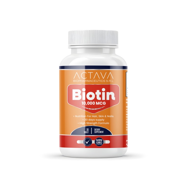 Actava Biotin 10,000 mcg supplement