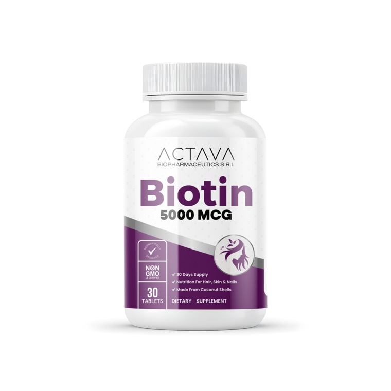 Actava Biotin 5,000 mcg supplement